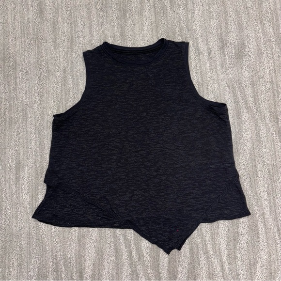 lululemon athletica Tops - Lululemon Black/Charcoal Layered Asymmetrical Sleeveless Tank Top Size M